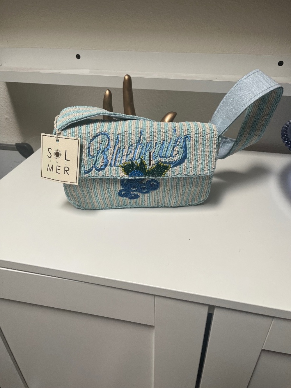 🫐 Sol & Mer Blueberry Beaded Bag – NWT